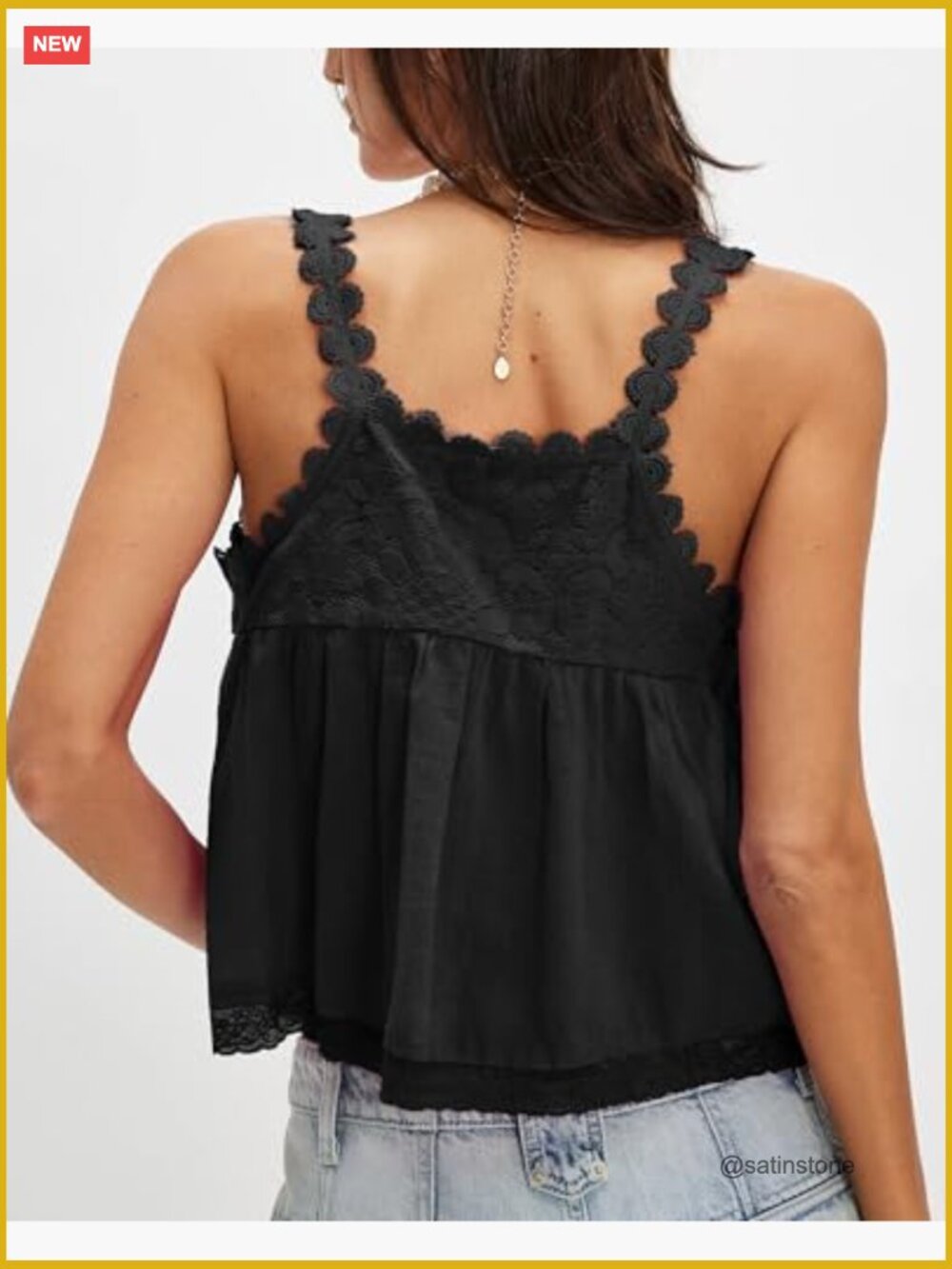 Boho Lace Tank Top Sleeveless Crop Top Summer Beach Vacation Tops - Picture 2 of 4